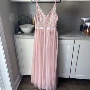 💥SOLD💥 Pink Lace Floral Dress Bridesmaid Formal Prom size small
